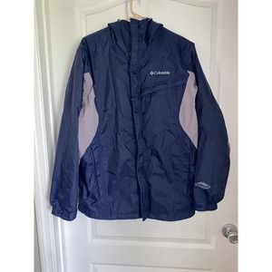 Columbia Women's Size Small Omni Tech Windbreaker-white/navy Blue